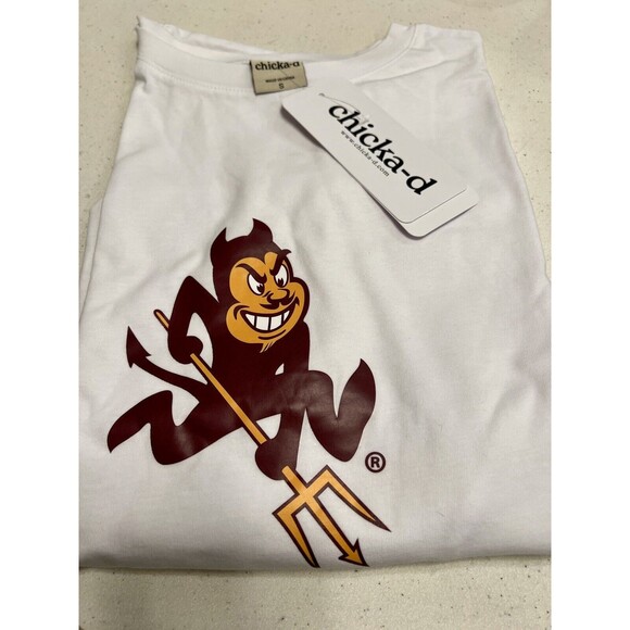 Chicka-D Arizona State‎ Sun Devils Long Sleeve Shirt White - Picture 1 of 4